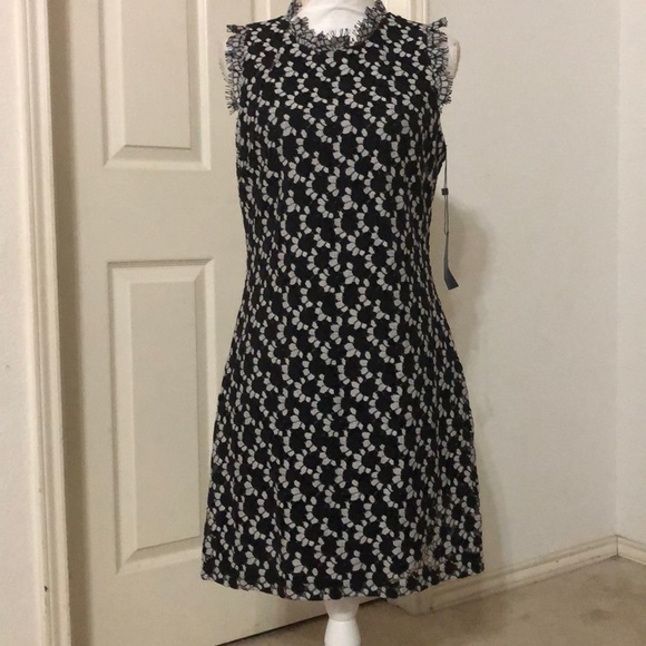 Tommy Hilfiger Two-Tone Lace High-Neck Dress - Picture 2 of 8